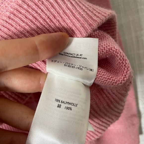 Eddie Bauer Vintage 100% Cotton Made in Japan Pink Pullover Sweater Size XS - Picture 6 of 8